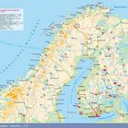 Liste herausragender Sehenswürdigkeiten mit Seitenangaben. Zeigt eine Karte von Norwegen und Teilen Finnlands mit Städten und Straßen.