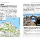 Links: "Calhau de São Jorge", "Nordküste", "5 km", Karte der Umgebung. Rechts: "14 An der Levada do Rei", Foto eines Steinportals.