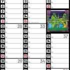 Kalender mit den Monaten Juli, August und September. Farbenfrohe abstrakte Illustrationen in jedem Monat.