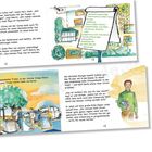 Seite 13: "Bewässerungsanlage: Schaumdübel (Wikes Tante), Pumpe, Schlauch,...". Illustrationen von Plänen und Personen.