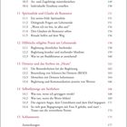Inhaltsverzeichnis mit Kapiteln über Angehöri­gen, Spiritualität, religiöse Praxis, Demenz und Sterbebett. Seitenzahlen.