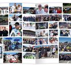 Text: "RACE Starting grid". Verschiedene Rennwagen und Menschen bei einer Motorsportveranstaltung.