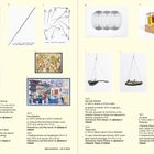 Text: "I'm glad...in the opera", "Which is the right direction?", "Spheres of Interest". Skulptur, Zeichnungen, Gemälde, Flaschen, Instrumente.