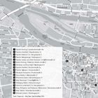 "Verlegeorte der Stolpersteine" steht oben. Eine Karte zeigt Standortmarkierungen und Straßennamen.