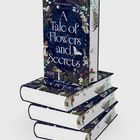 „A Tale of Flowers and Secrets“ von Becky Jenkinson. Cover mit floralen Motiven und Schmetterlingen. Stapel von Büchern.