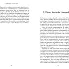 Seitenzahlen 42, 43. Überschrift links: "1. Die Wunde, die sich nicht schließt", rechts: "2. Dieses herrische Unternehmen". Text folgt.