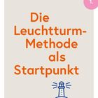 Text: "Die Leuchtturm-Methode als Startpunkt". Illustration eines Leuchtturms darunter.