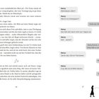 Chat-Verlauf mit Henry: "Abendessen allein?", "Warum so schweigsam?", "Voll ... womit?", "Genau das. Gib mir Tiernamen." Unten rechts eine Illustration von zwei Menschen, einer spielt Klavier.