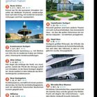 "Top 10: Das müssen Sie gesehen haben" mit einer Liste von zehn Sehenswürdigkeiten in Stuttgart, incl. Neues Schloss, Kunstmuseum.