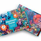 „Abenteuer Ozean“ Puzzle-Box, Unterwasserillustration mit Meereslebewesen in bunten Farben, 132 Teile.