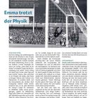 "Deutschland – Spanien 2:1 | Vorrunde in Birmingham | Mittwoch, 20. Juli, 19:30 Uhr. Emma trotzt der Physik." 

Text unten beschreibt ein Fußballspiel, Teamveränderungen und Spielbericht. Foto zeigt Torsituation.