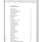 "Fit für die Schulzeit!", Inhaltsverzeichnis mit Themen von Vorbemerkungen bis Bildgeschichte. Punkte-Muster-Rahmen.