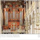 Kalenderblatt für März. Kirche St. Lawrence in Rotterdam mit prächtiger Orgel und goldenen Kronleuchtern.