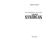 ERYN SCOTT, THE MORRISEY MYSTERIES, A SECRET STAIRCASE, Moon Notes. Die Wörter sind auf einem schlichten weißen Hintergrund platziert.