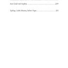 Kapitelüberschriften: "Ein Donnerwetter mit TuT", "Trauma-Therapie", "Hoffentlich haben die TV im Himmel", "Am Grab mit Sophia", "Epilog: Liebe Mama, lieber Papa".