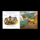 Es handelt sich um eine Illustration eines Kinderbuchs. Drei anthropomorphe Tiere betrachten gespannt eine Kiste voller Schnecken.