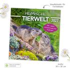 "HEIMISCHE TIERWELT 2027", "Mit vielen wissenswerten Fakten!". Zwei Murmeltiere, umgeben von bunten Pflanzen.