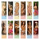 Januar bis Dezember in Monatskalendern mit Bildern von Frauen in verschiedenen Posen.