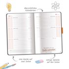 „Übersichtliches Kalendarium. Raußgehen ist wie Fenster aufmachen, nur krasser.“ Illustration eines offenen Kalenders.