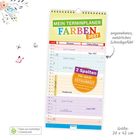 Terminplaner für 2027, mit farbigen Spalten und Notizbereichen, Größe 20 x 42 cm, Papier aus nachhaltiger Forstwirtschaft.