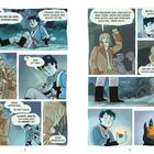 Comic mit Dialogen: Ein Junge verteidigt sich. "Was ist das?" fragt er, beim Erhalten eines Objekts; jemand gibt ihm eine letzte Chance.