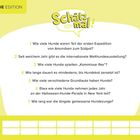 Quiz mit Hundethemen: Fragen 1-7 über Hunde, darunter Expeditionen und Filme. Unten Name und Punkte zum Ausfüllen.