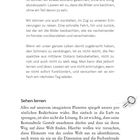 Ein Textabschnitt über den Umgang mit Erinnerungen und Perspektiven, gefolgt von "Sehen lernen" über persönliche Wahrnehmung.