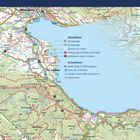 Aktivitäten: Wanderwege, Fahrradwege, Skitouren, Gasthäuser. Orientieren: Gipfel, Bahnen, Quellen. Kartengrafik.