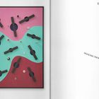 Zahlen 46 und 47 oben. Text: "Vibrating Images, Windy Rhythm, 2024".  
Abstrakte Kunst mit bunten Flächen und dunklen Balken.