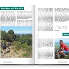 **Wandern auf Korsika**: Text über Korsikas Natur und Wanderwege. Foto unten links: Wanderer im Unterholz. Foto rechts: Peter Mertz.