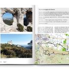 Site Archéologique de Glanum, Rocher des deux Trous, Bizarre Felslandschaft. Karte mit Wanderroute bei St-Rémy-de-Provence.