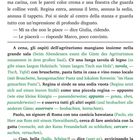 Seite 2, dialogorientierter Text auf Italienisch und Deutsch. Szene in einem Agriturismo bei einem Abendessen in einer großen Halle.