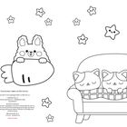 Alle Illustrationen stammen von Shutterstock. Eine Illustration mit schlafenden Katzen auf einem Sofa, umgeben von Sternen.