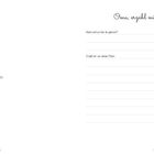 "Oma, erzähl mir ...", gefolgt von Fragen mit Linien zum Schreiben; dekoriert mit rosa Zweigen links und rechts.