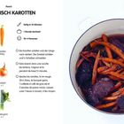 "RINDFLEISCH KAROTTEN", Zutaten: Rindfleisch, Karotten, Speck, Zwiebel, Rotwein. Anleitung: einfach, 1 Stunde. Eintopf mit Karotten.