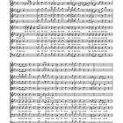 Notenseite mit mehrstimmigem Chorsatz. Der Text handelt von der Erlösung der Armen und Hilflosen.