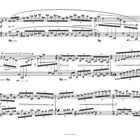 Noten verschiedener Musikstücke, dynamische Anweisungen wie "legato", "pesante". 3 Zeilen voller detaillierter Notation.