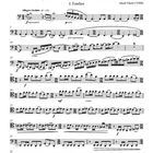 "5 Miniaturen / Miniatures", für Fagott und Violoncello, I. Fanfare, Allegro risoluto. Musiknoten, komponiert von Jakob Fiedl.