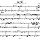 Musiknotenblatt mit dem Titel "PLOUTON der Gott des Hades | Fassung 2025" von Dimitri Terzakis, mit verschiedenen Notenzeilen.