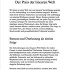 Kapitelüberschrift: "Der Preis der linearen Welt". Erwähnt werden Burnout, Überlastung und zyklische Rhythmen bei Frauen.