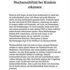 "3 Hochsensibilität bei Kindern erkennen" steht oben. Der Text beschreibt das Erkennen hochsensibler Kinder.