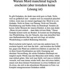 Kapitel 2: Warum Mord manchmal logisch erscheint (aber trotzdem keine Lösung ist). Gedanken über Erschöpfung und Frustration.