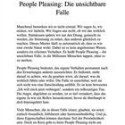 Kapitel 2: People Pleasing als unsichtbare Falle. Erläuterung über unbewusstes Verhalten zur Erfüllung fremder Erwartungen.