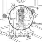 Zwei Personen spielen Badminton und geben sich ein High-Five. Eine Uhr ist im Hintergrund sichtbar.