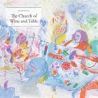 "CHAPTER VII: The Church of Wine and Table." Bunte, abstrakte Illustration mit Menschen an einem gedeckten Tisch.
