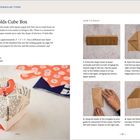 "Modern Folds Cube Box", Anleitung zum Falten einer Origami-Box mit Bildern und einer Materialliste.
