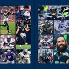 "Top 50 Players" und eine Liste von Spielernamen. Rechts Fotos von Football-Spielern in Action. Dunkler Hintergrund.