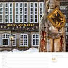 "Beck's am Markt", "Restaurant". Eine historische Statue mit Schild im Vordergrund. Darunter Kalendereintrag für Juli 2027.