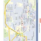 Eine Karte mit Straßennamen wie "Islom Karimov k." und "Abu Ali Ibn Sino k.". Legende zeigt Hotels und Restaurants in Buchara.