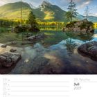 29. Woche, Juli 2027. Hintersee mit Hochkalter, Berchtesgadener Alpen. Kalender mit Landschaftsansicht.